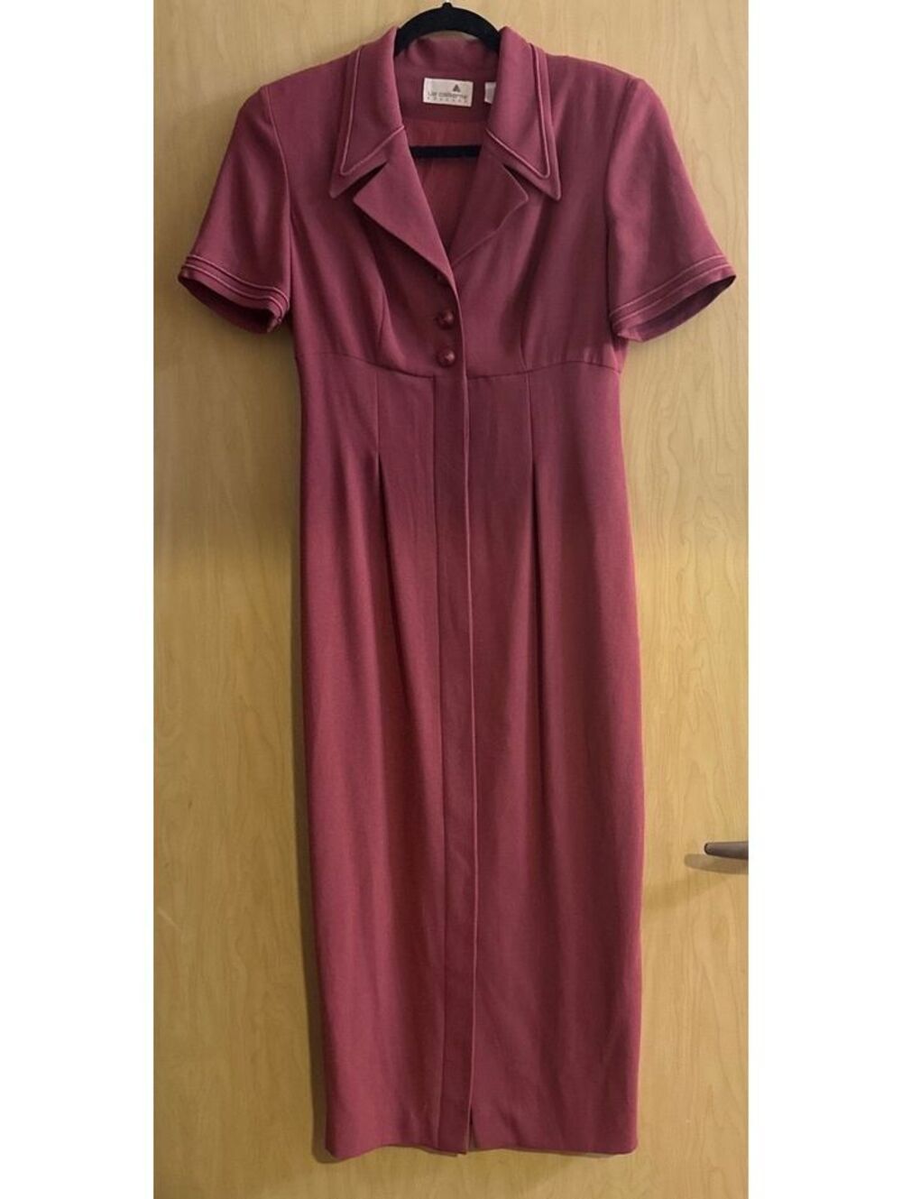 Liz Claiborne Short sleeve shirtdress maxi dress empire waist Dusty rose size 6